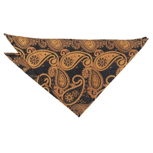 Black & Gold Paisley Bohemian Pocket Square