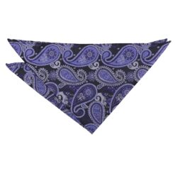 Black & Purple Paisley Bohemian Pocket Square