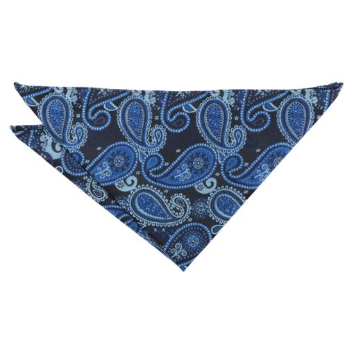 Blue & Black Paisley Bohemian Pocket Square