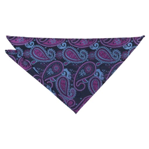Blue & Orchid Paisley Bohemian Pocket Square