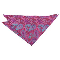 Pink & Turquoise Paisley Bohemian Pocket Square