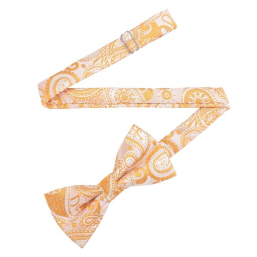 Apricot Paisley Bohemian Pre-Tied Bow Tie