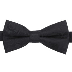 Black Paisley Bohemian Pre-Tied Thistle Bow Tie