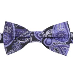 Black & Purple Paisley Bohemian Pre-Tied Bow Tie