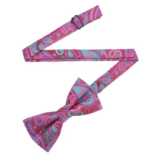 Pink & Turquoise Paisley Bohemian Tie 5pc Gift Box Set