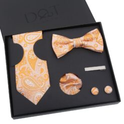 Apricot Paisley Bohemian Tie 5pc Gift Box Set