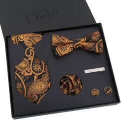 Apricot Paisley Bohemian Tie 5pc Gift Box Set