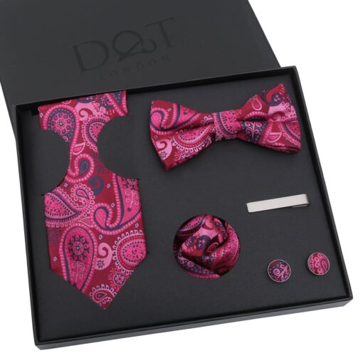 Apricot Paisley Bohemian Tie 5pc Gift Box Set