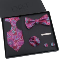 Apricot Paisley Bohemian Tie 5pc Gift Box Set
