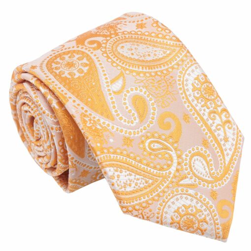 Apricot Paisley Bohemian Modern Classic Tie