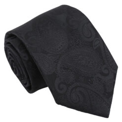 Black Paisley Bohemian Modern Classic Tie