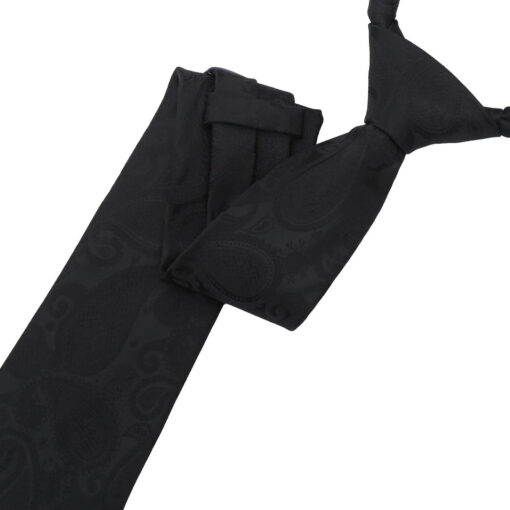 Black Paisley Bohemian Modern Classic Tie