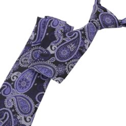 Black & Purple Paisley Bohemian Tie