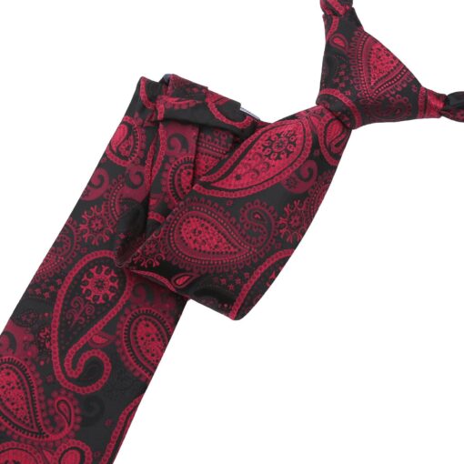 Black & Red Paisley Bohemian Modern Classic Tie