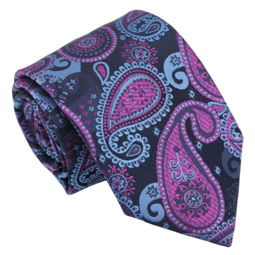 Blue & Orchid Paisley Bohemian Modern Classic Tie