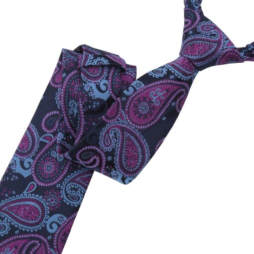 Blue & Orchid Paisley Bohemian Tie