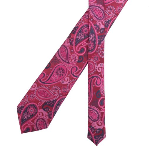 Hot Pink & Teal Paisley Bohemian Tie