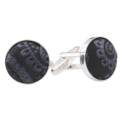 Apricot Paisley Bohemian Silver Plated Cufflinks