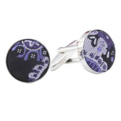 Apricot Paisley Bohemian Silver Plated Cufflinks