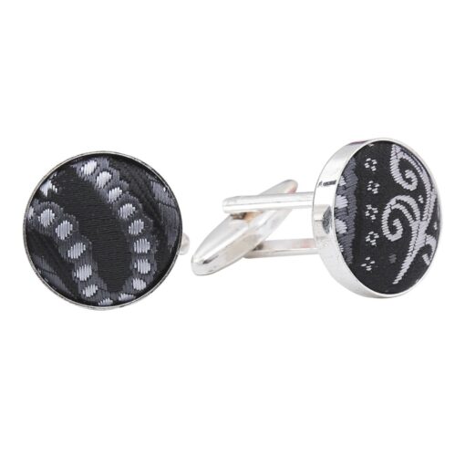 Apricot Paisley Bohemian Silver Plated Cufflinks