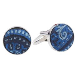 Apricot Paisley Bohemian Silver Plated Cufflinks