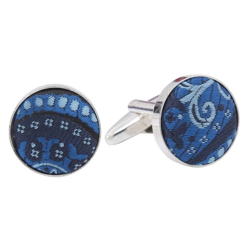 Apricot Paisley Bohemian Silver Plated Cufflinks