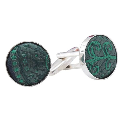 Apricot Paisley Bohemian Silver Plated Cufflinks