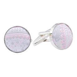 Apricot Paisley Bohemian Silver Plated Cufflinks