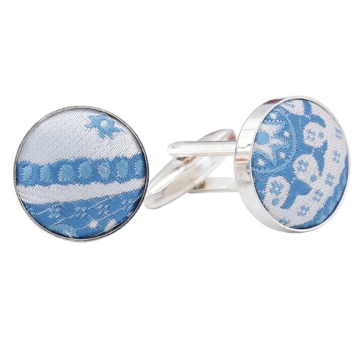 Apricot Paisley Bohemian Silver Plated Cufflinks