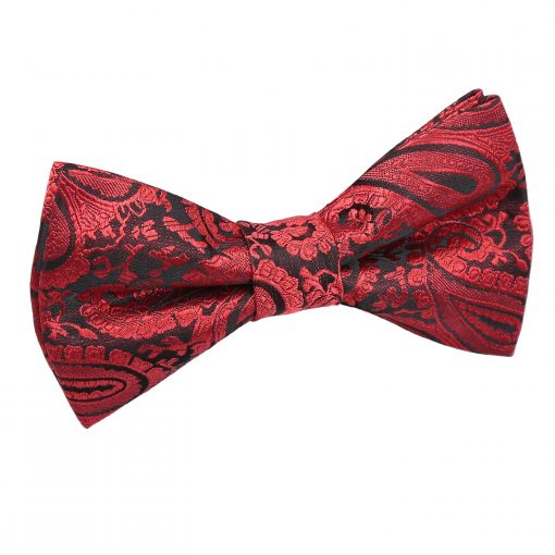 Black & Red Paisley Pre-Tied Bow Tie