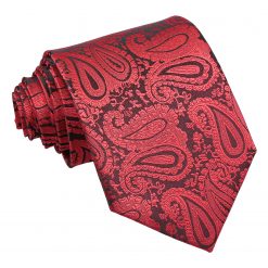 Black & Red Paisley Tie