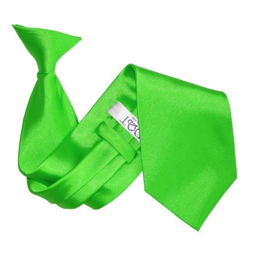 Apple Green Satin Clip On Tie