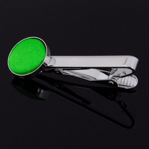 Apple Green Satin Inlay Tie Clip