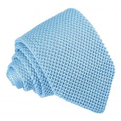 Baby Blue Knitted Slim Tie