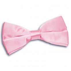 Baby Pink Satin Pre-Tied Thistle Bow Tie