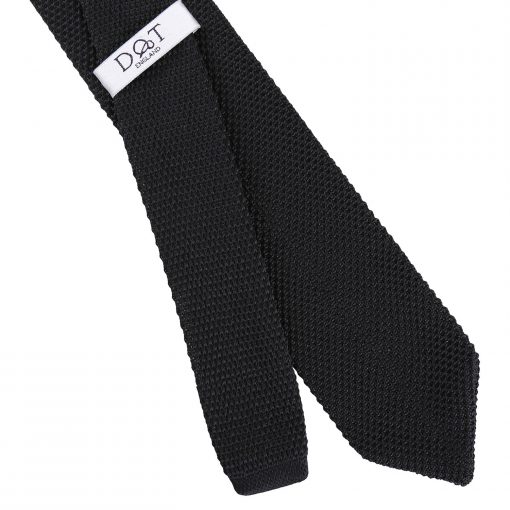 Black Knitted Slim Tie