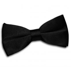 Black Satin Crossover Bow Tie
