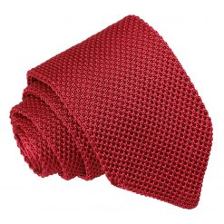 Burgundy Knitted Slim Tie