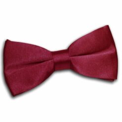 Burgundy Satin Pre-Tied Bow Tie