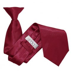 Burgundy Satin Clip On Tie