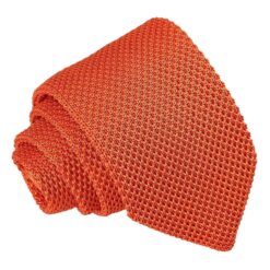 Burnt Orange Knitted Slim Tie