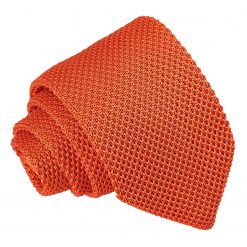 Burnt Orange Knitted Slim Tie