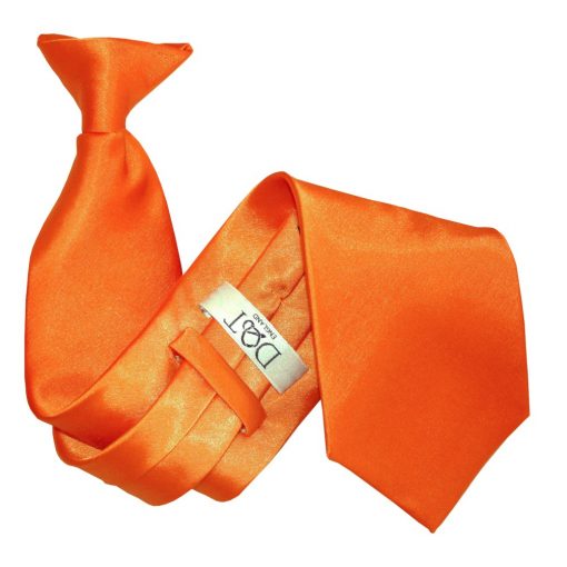 Burnt Orange Satin Clip On Tie