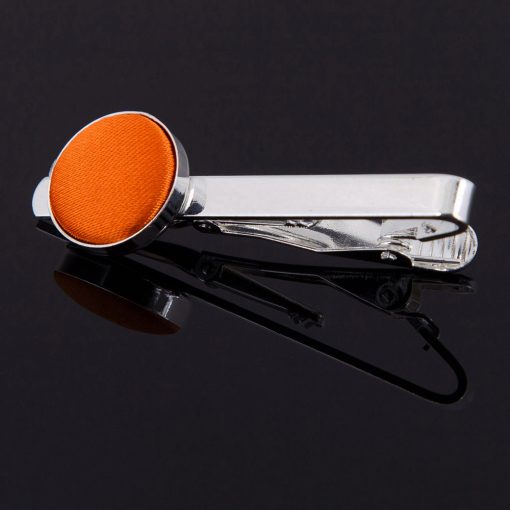 Burnt Orange Satin Inlay Tie Clip