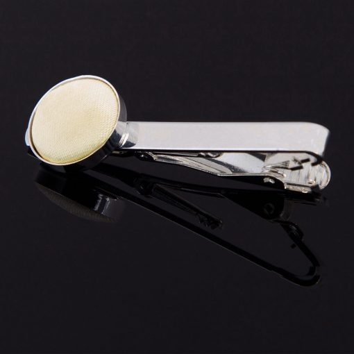 Champagne Satin Inlay Tie Clip