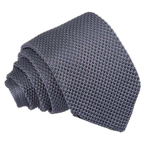 Charcoal Knitted Slim Tie Charcoal Knitted Slim Tie