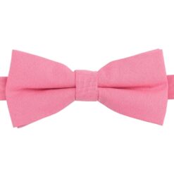 Pink Plain Cotton Pre-Tied Bow Tie