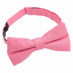 Pink Plain Cotton Pre-Tied Bow Tie