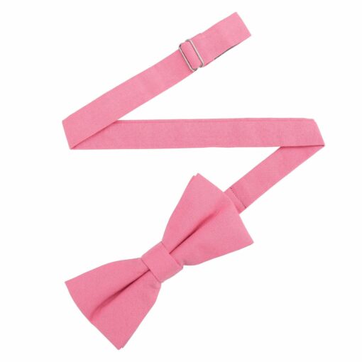 Pink Plain Cotton Pre-Tied Bow Tie