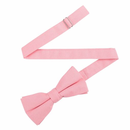 Powder Pink Plain Cotton Pre-Tied Bow Tie